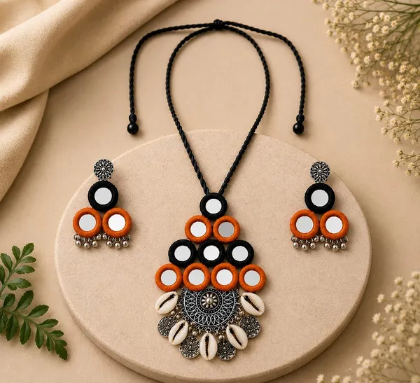 Black_and_Orange_Thread_Mirror_Tribal_Necklace_Set_for_Women