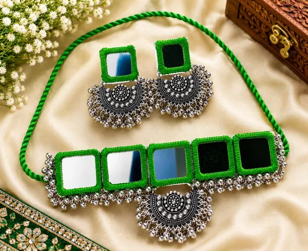 Green_Thread_Mirror_Work_Chokar_Jewellery_Set_for_Women