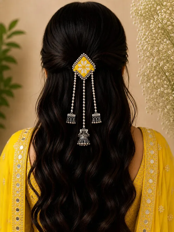 Traditional_Yellow_Mirror_Work_Hair_Pin