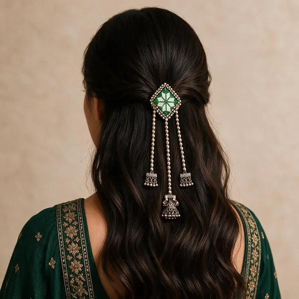 Traditional_Green_Mirror_Work_Hair_Pin