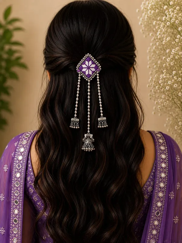 Traditional_Purple_Mirror_Work_Hair_Pin