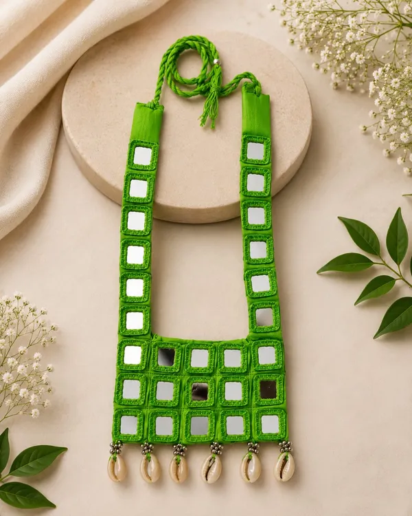 Green_Thread_Mirror_Work_Necklace_for_Women