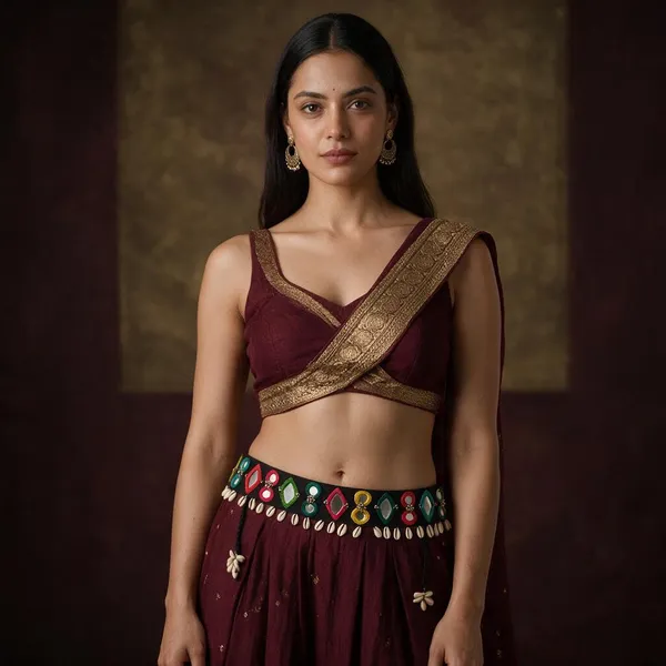 Navratri_Festive_Multicolor_Handmade_Embroidered_Cowrie_Shell_Waist_Belt