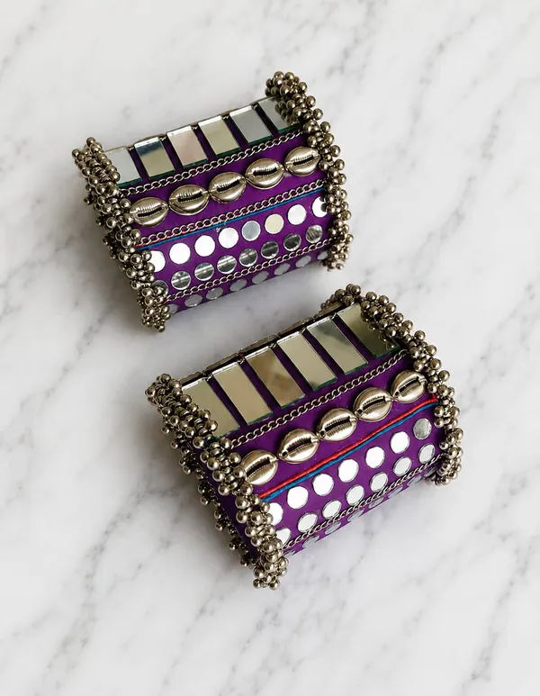 Purple_Navratri_Special_Traditional_Handcrafted__Handcuff_Kada_with_Mirror_&_Cowrie_Shell_Work
