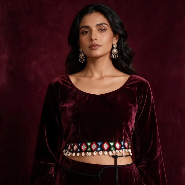 Navratri_Festive_Multicolor_Handmade_Embroidered_Cowrie_Shell_Waist_Belt