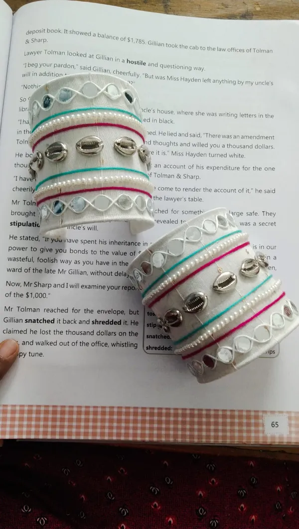 White_Navratri_Special_Traditional_Handcrafted__Handcuff_Kada_with_Mirror_&_Cowrie_Shell_Work
