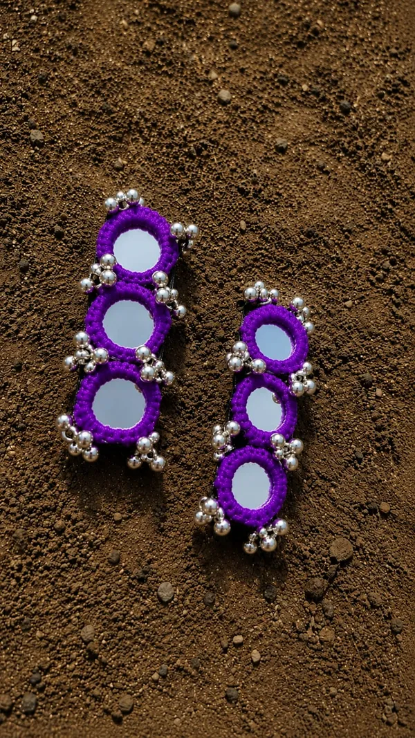 Handcrafted_Purple_Beaded_Hair_Pin_with_Mirror_&_Silver_Bead_Detailing