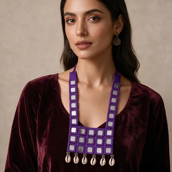 Purple_Thread_Mirror_Work_Necklace_For_Women