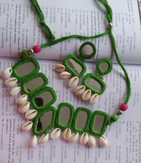 Green_cowrie_shell_Necklace_Set_For_Women