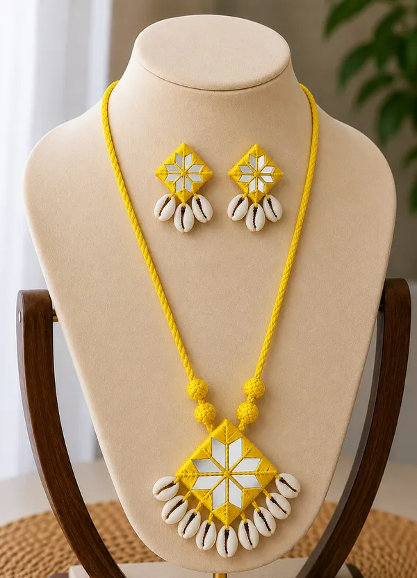Yellow_Geometric_Shell_Jewellery_Set_for_Women