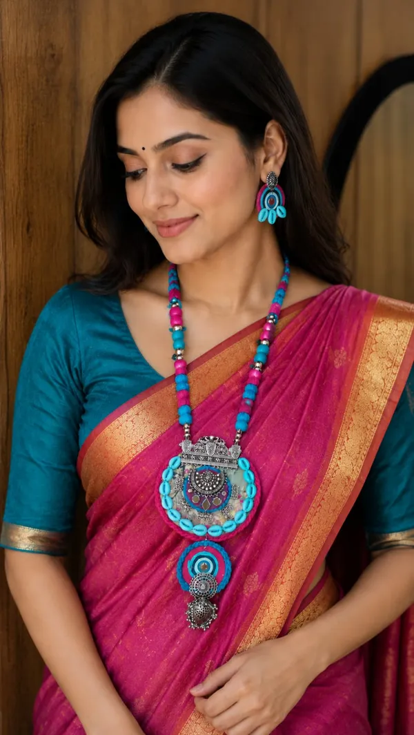 Handcrafted_Multicolor_Embroidered_Statement_Necklace_Set