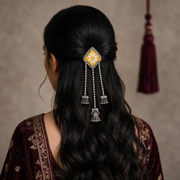 Traditional_Yellow_Mirror_Work_Hair_Pin