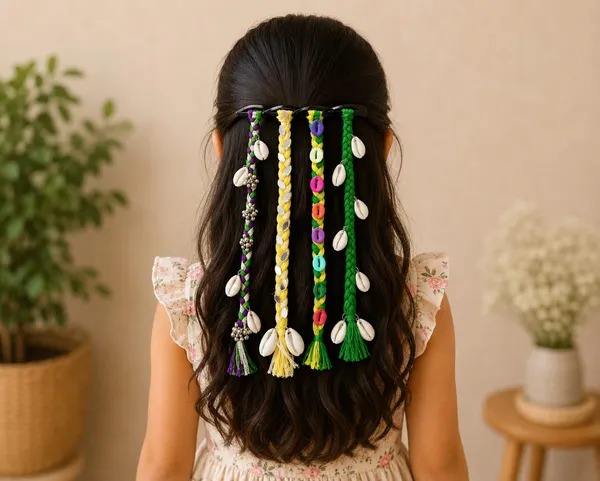 Handcrafted_Multicolour_Shell_&_Thread_Hair_Accessories_Set