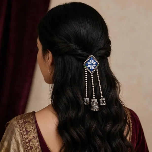Traditional_Blue_Mirror_Work_Hair_Pin