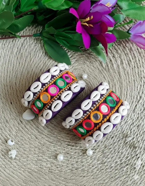 Navratri_Special_Traditional_Handcrafted_Handcuff_Kada_with_Mirror_&_Cowrie_Shell_Work