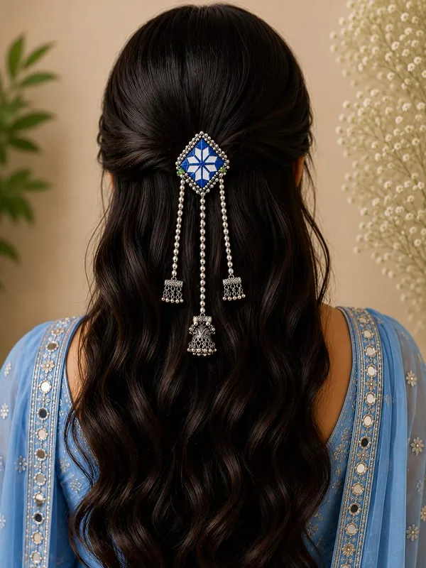 Traditional_Blue_Mirror_Work_Hair_Pin