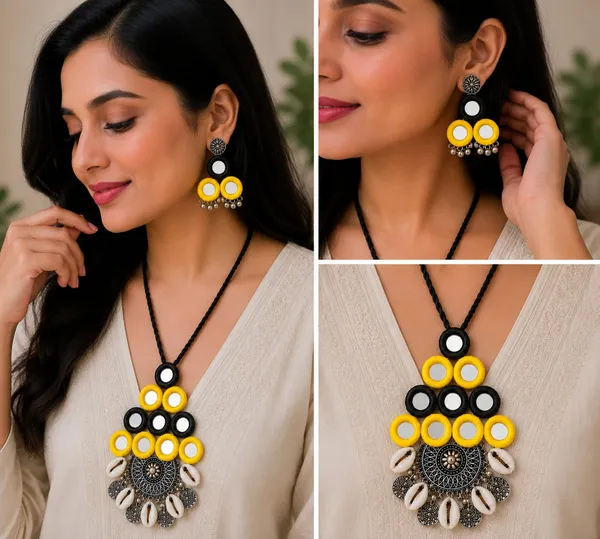 Black_And_Yellow_Thread_Mirror_Tribal_Necklace_Set_for_Women