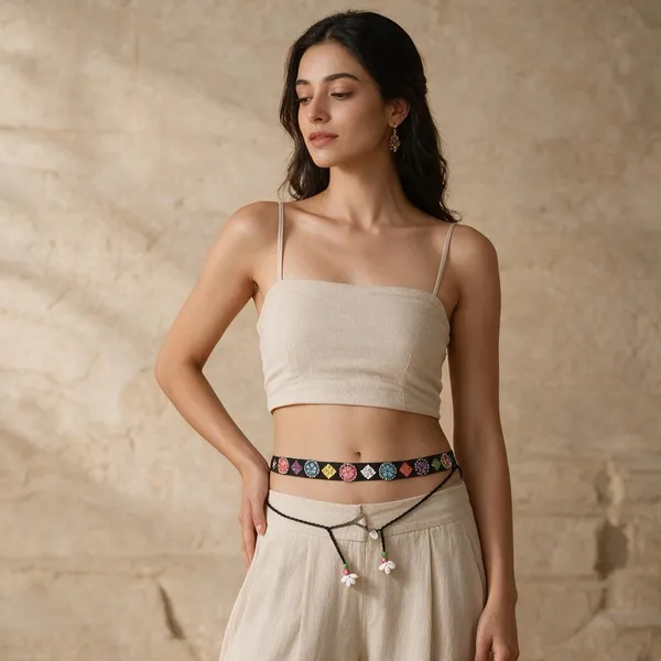 Navratri_Festive_Multicolor_Handmade_Embroidered_Cowrie_Shell_Waist_Belt