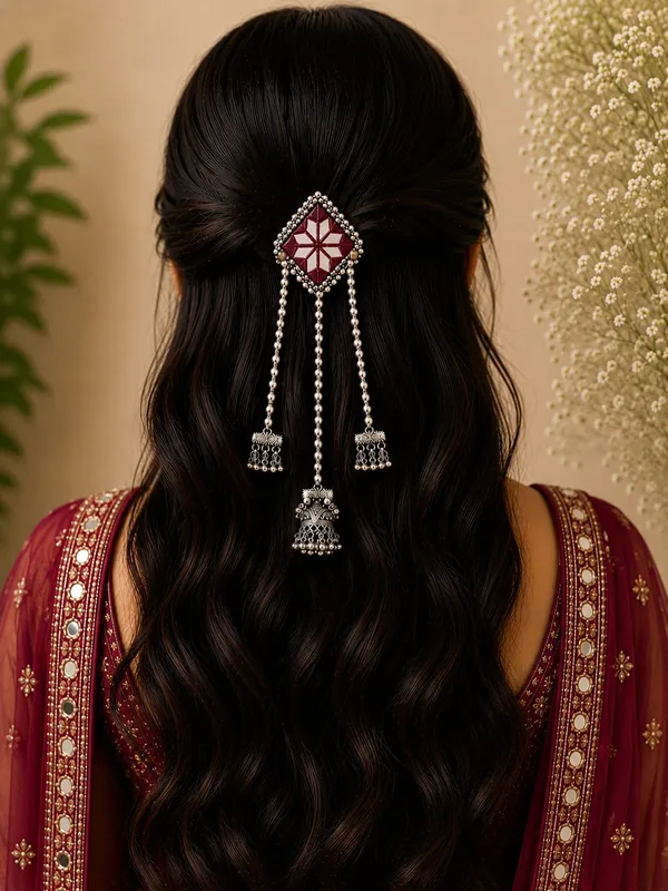 Traditional_Maroon_Mirror_Work_Hair_Pin