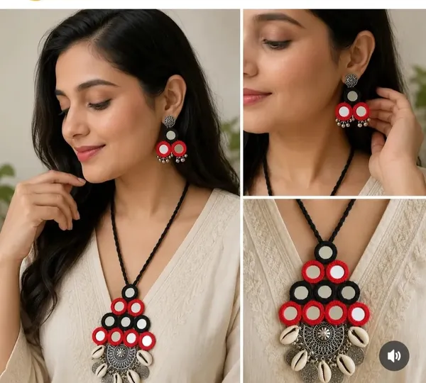 Black_And_Red_Thread_Mirror_Tribal_Necklace_Set_for_Women