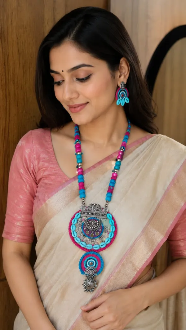 Handcrafted_Multicolor_Embroidered_Statement_Necklace_Set