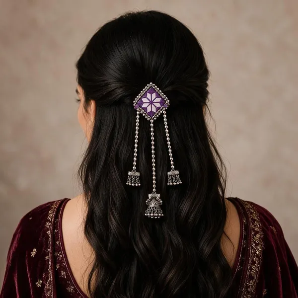 Traditional_Purple_Mirror_Work_Hair_Pin
