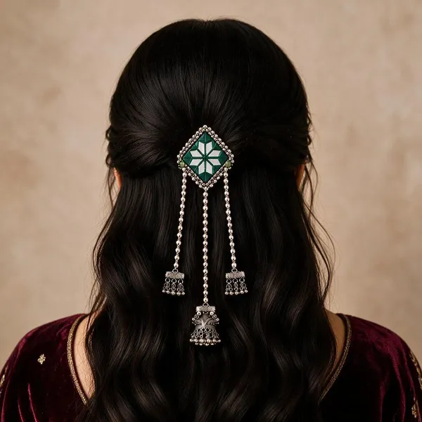 Traditional_Green_Mirror_Work_Hair_Pin