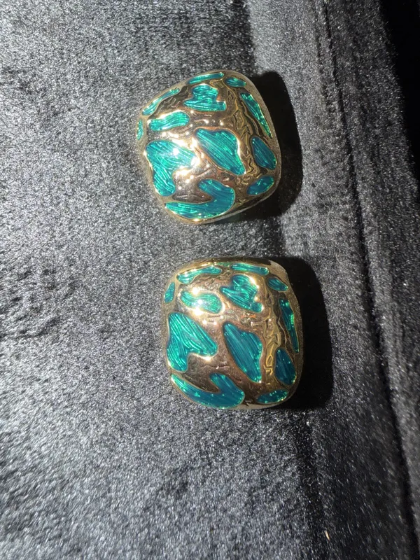Green_&_Gold_Stainless_Steel_Earrings_For_Women