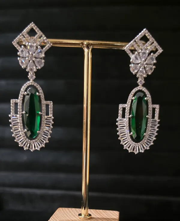 Green_&_Gold_Stainless_Steel_Earrings_For_Women