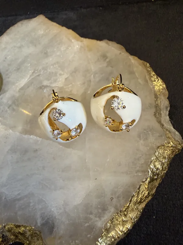 Gold_&_White_Stainless_Steel_Earrings_For_Women