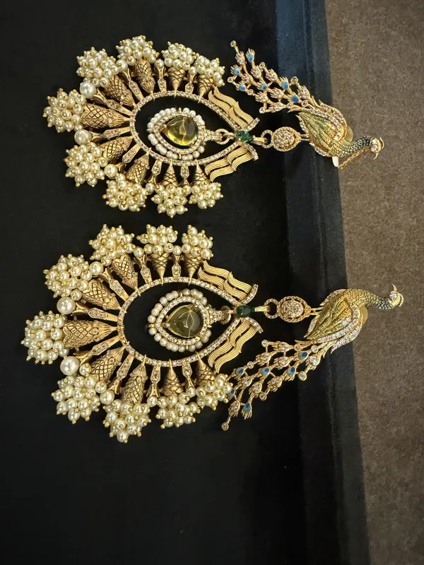 Gold_&_White_Brass_Earrings_For_Women