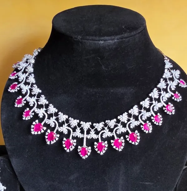 Pink_&_Silver_Stainless_Steel_Necklace_For_Women