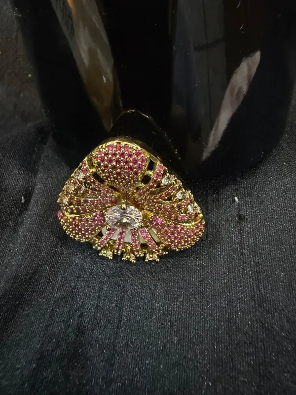 Gold_&_Pink_Brass_Rings_For_Women