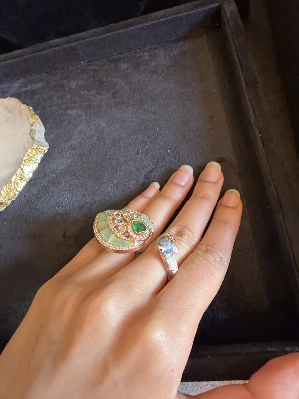 Green_&_Gold_Alloy_Rings_For_Women