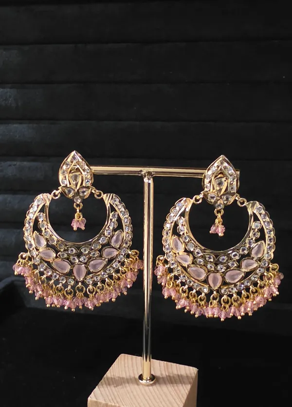 Gold_&_Pink_Brass_Earrings_For_Women