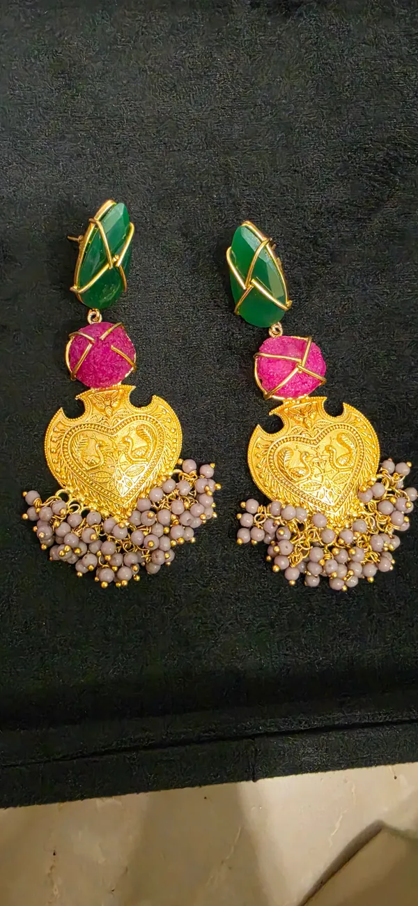 Green_&_Gold_Brass_Earrings_For_Women
