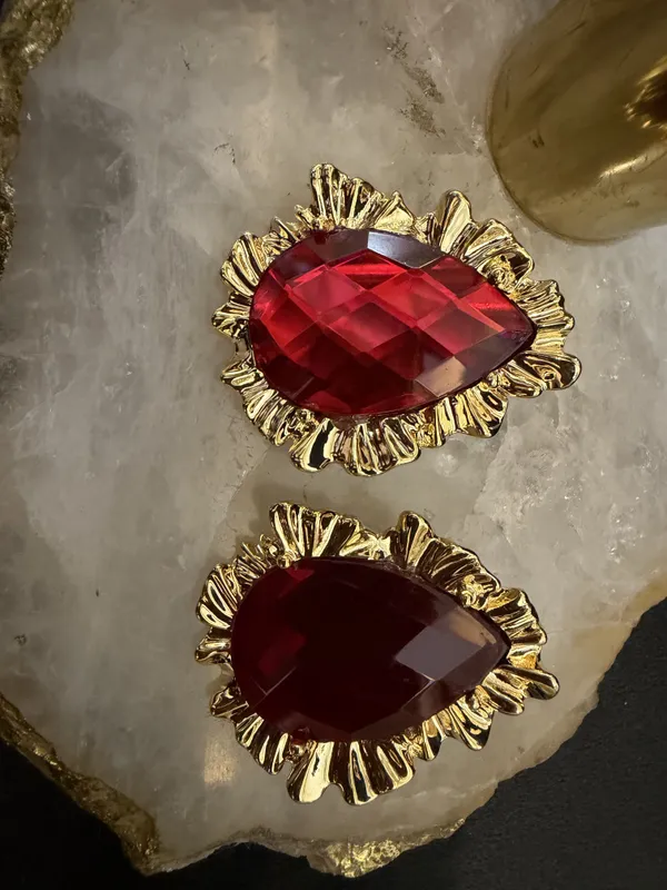 Gold_&_Red_Brass_Earrings_For_Women