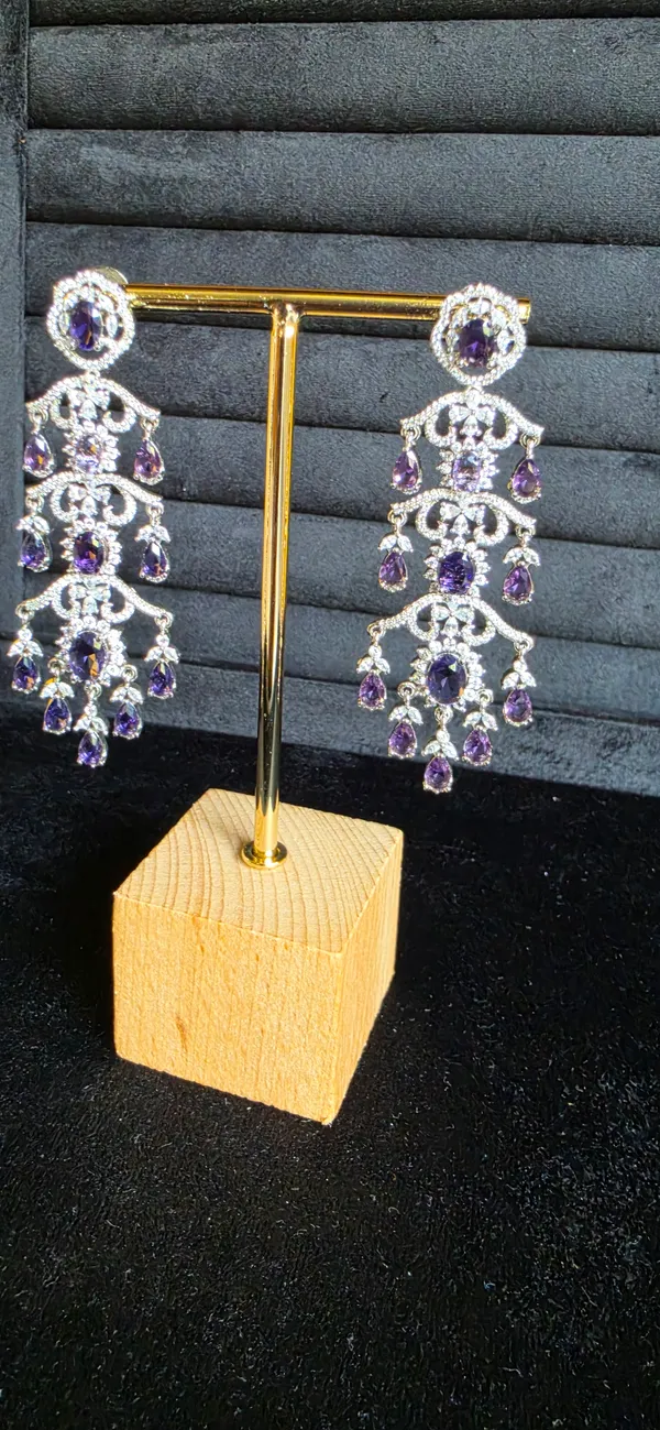 Purple_&_Gold_Stainless_Steel_Earrings_For_Women