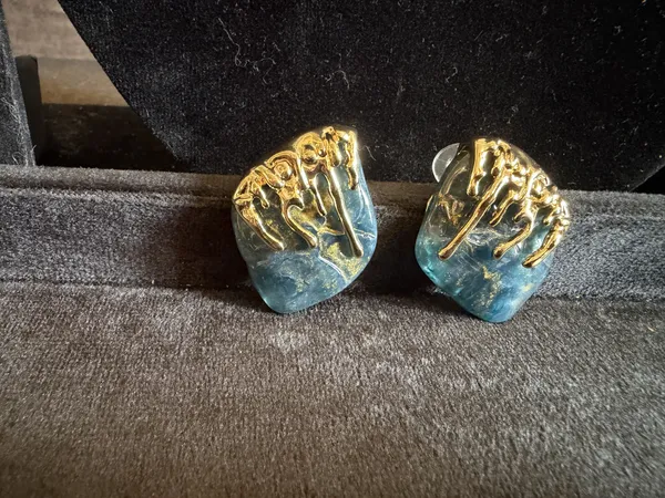 Blue_&_Gold_Brass_Earrings_For_Women