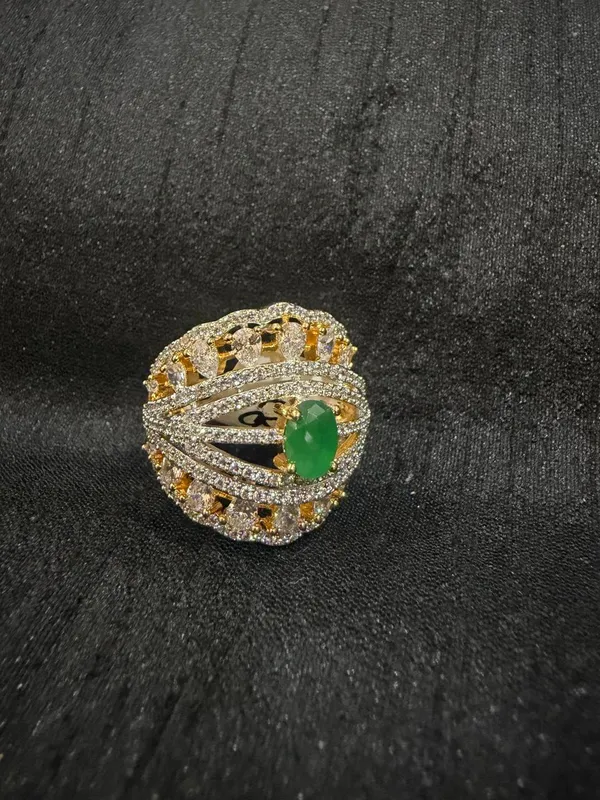 Green_&_Gold_Stainless_Steel_Rings_For_Women