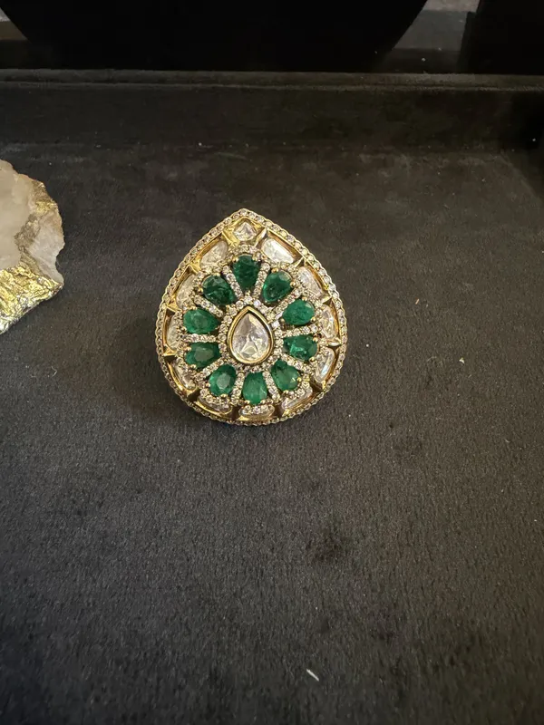 Green_&_Gold_Stainless_Steel_Rings_For_Women