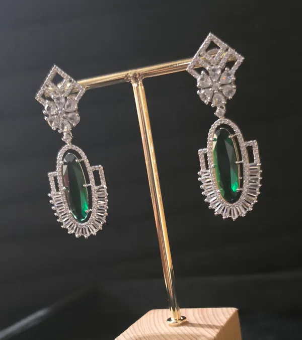 Green_&_Gold_Stainless_Steel_Earrings_For_Women