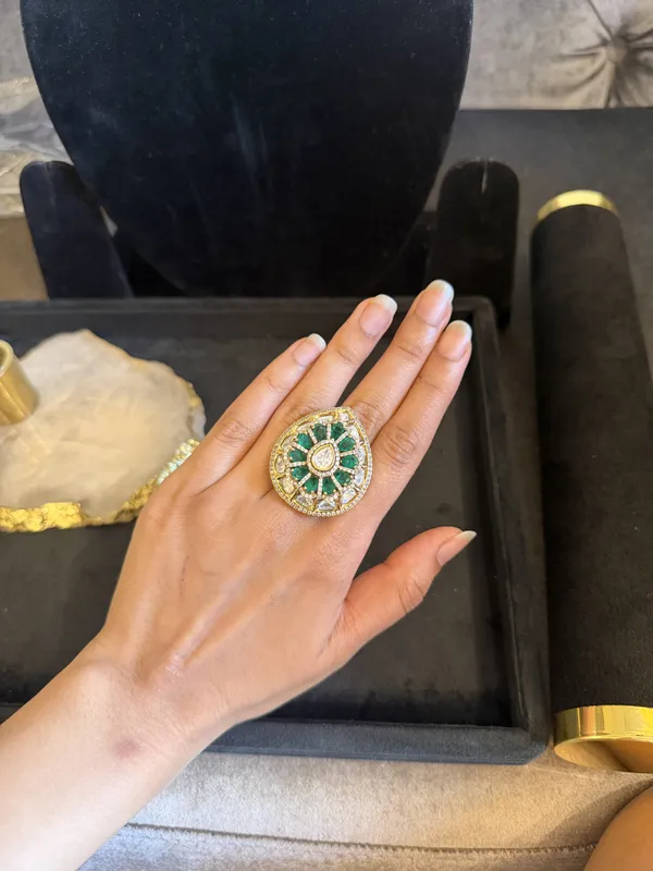 Green_&_Gold_Stainless_Steel_Rings_For_Women