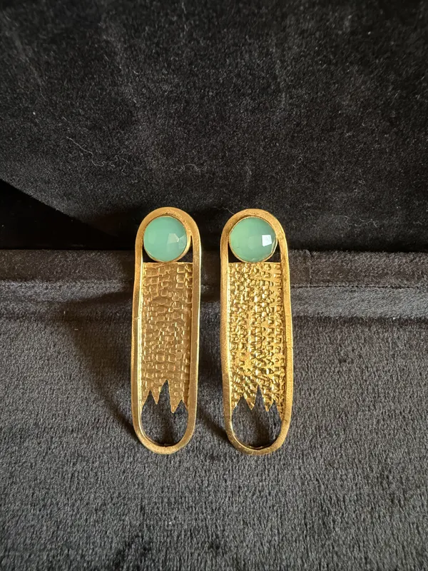 Green_&_Gold_Brass_Earrings_For_Women
