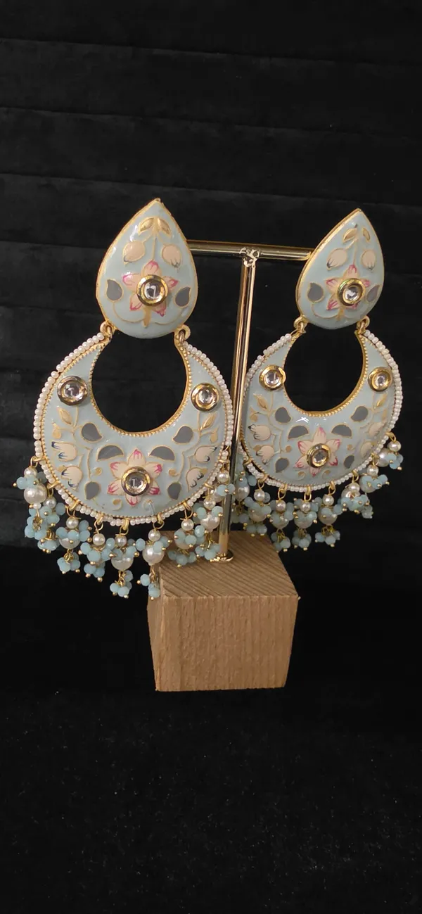 Blue_Brass_Earrings_For_Women