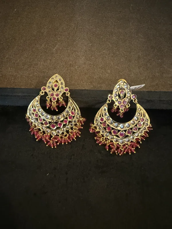 Gold_&_Red_Brass_Earrings_For_Women