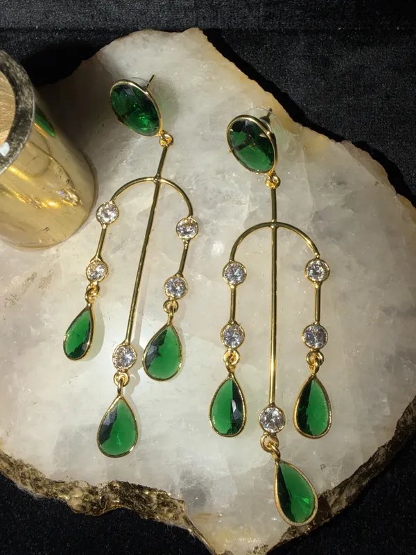 Green_&_Gold_Brass_Earrings_For_Women