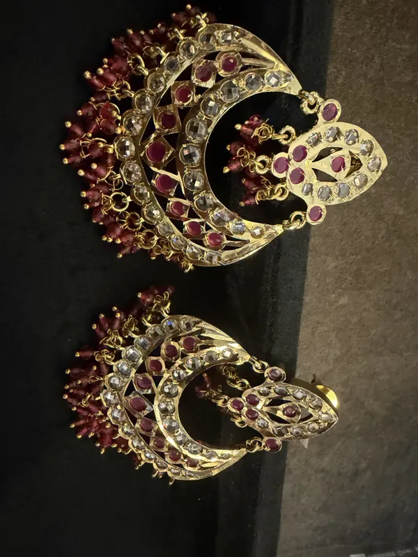 Gold_&_Red_Brass_Earrings_For_Women