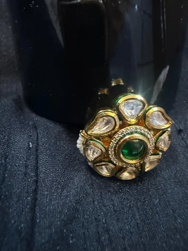 Green_&_Gold_Brass_Rings_For_Women