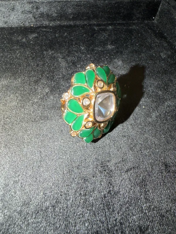 Green_&_Gold_Brass_Rings_For_Women
